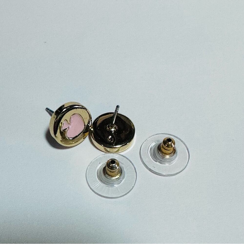 Kate Spade - Spot The Spade, Light Pink and Gold Stud Earrings, NWT - Picture 6 of 7